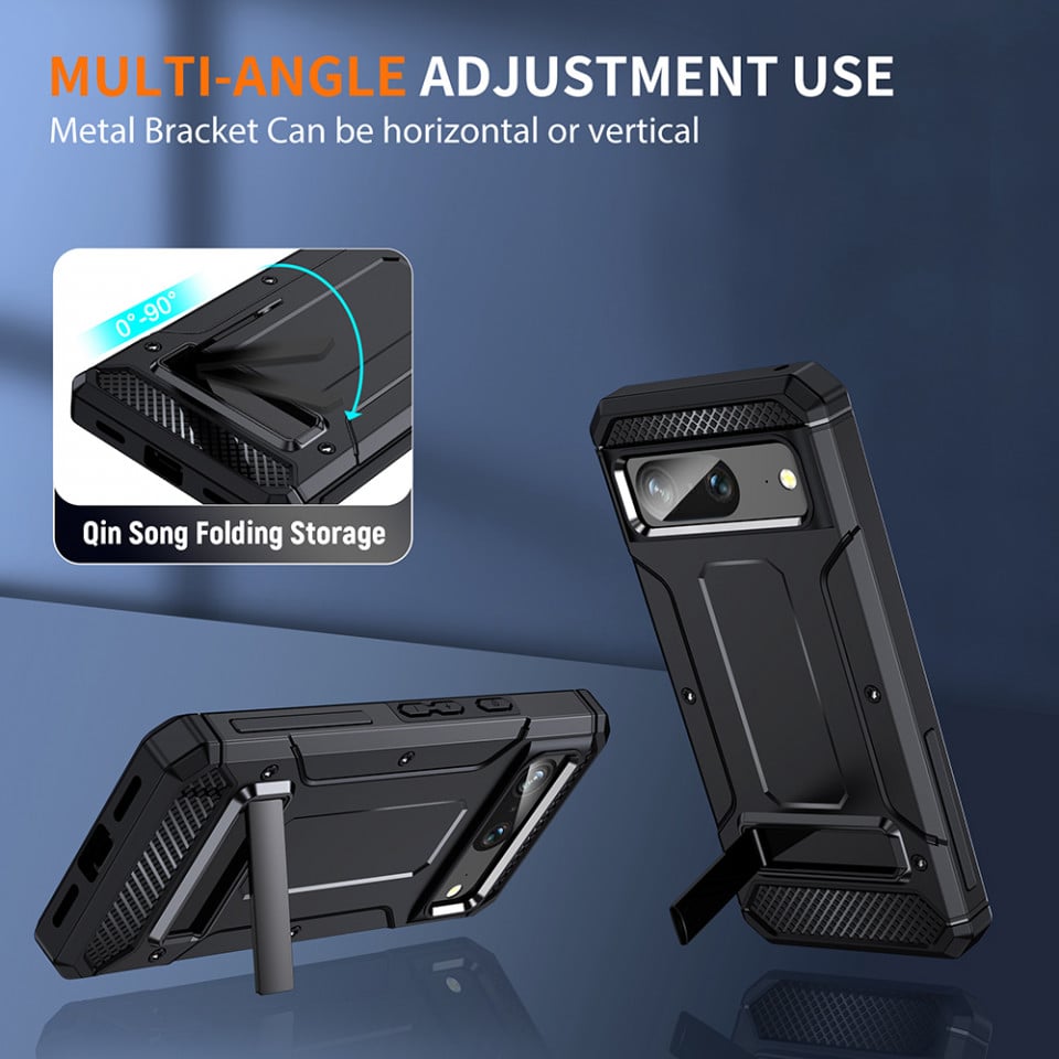 Husa antisoc Google Pixel 8 cu suport birou, Techsuit Kickstand - Negru - 3 | YEO