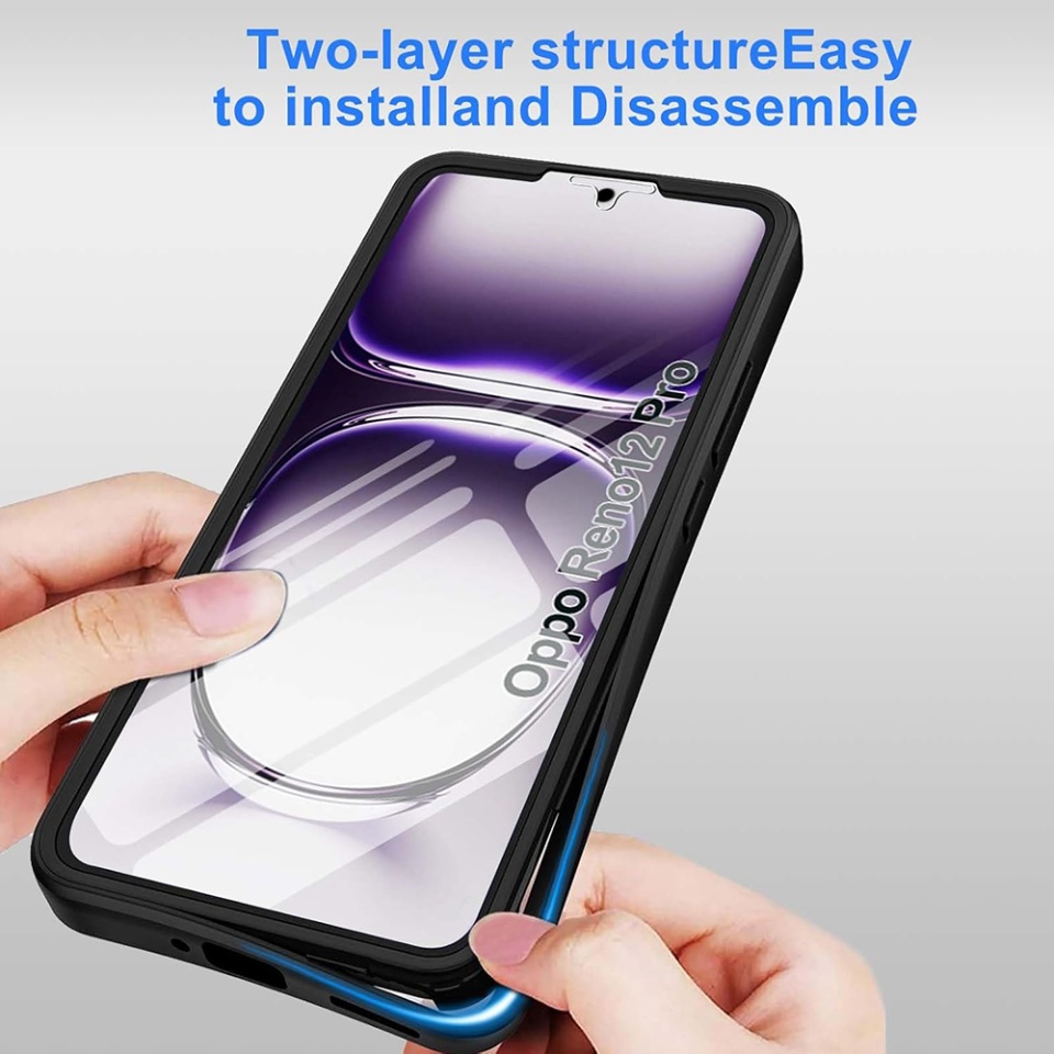 Husa + Folie pentru Oppo Reno12, SKYDDAR INNOVATION, [Pachet 360°] ColorVerse, set cu sticker, Roz - 1 | YEO
