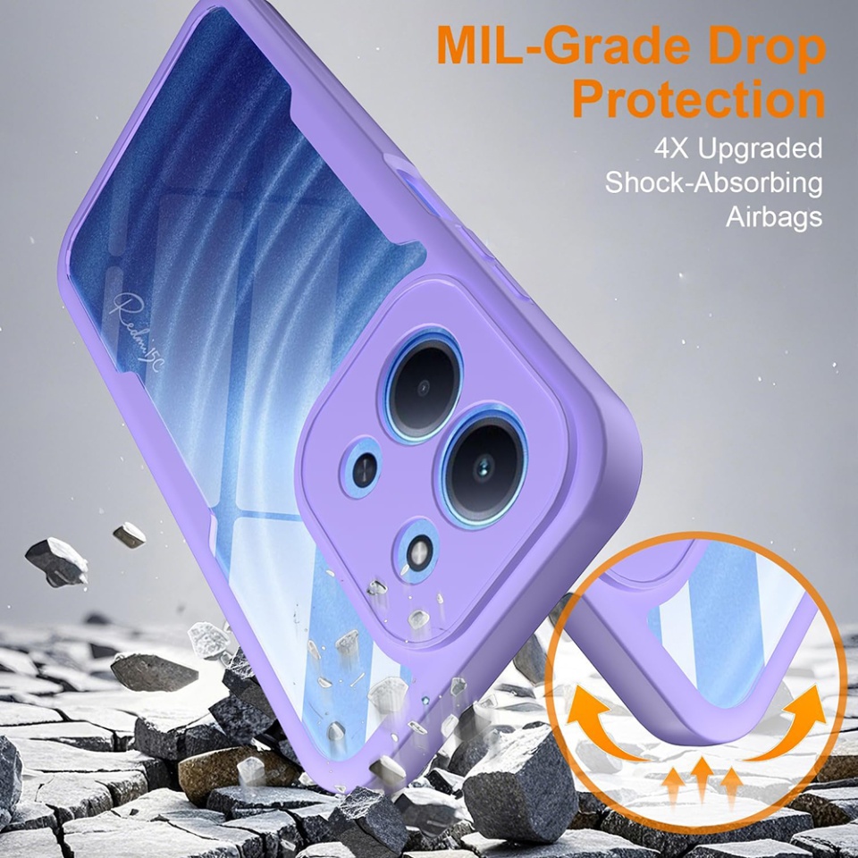 Husa + Folie pentru Xiaomi Redmi 15C 4G / Redmi 15C 5G, SKYDDAR INNOVATION, [Pachet 360°] ColorVerse, set cu sticker, Mov - 1 | YEO