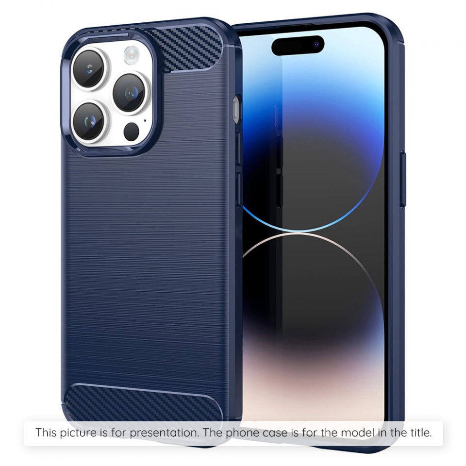 Husa Google Pixel 9 din silicon, Slim, cu textură Fibra Carbon - Albastru carbon