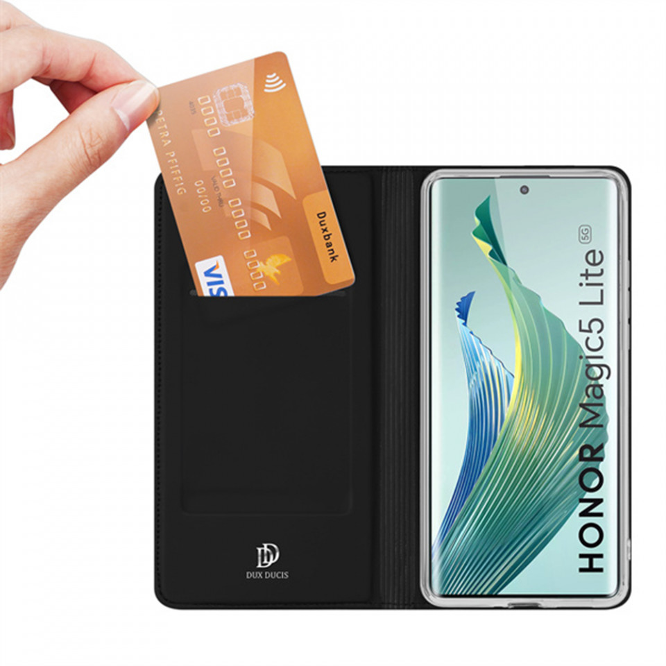 Husa Honor Magic5 Lite 5G tip carte, Skin Pro Dux Ducis - Negru - 2 | YEO