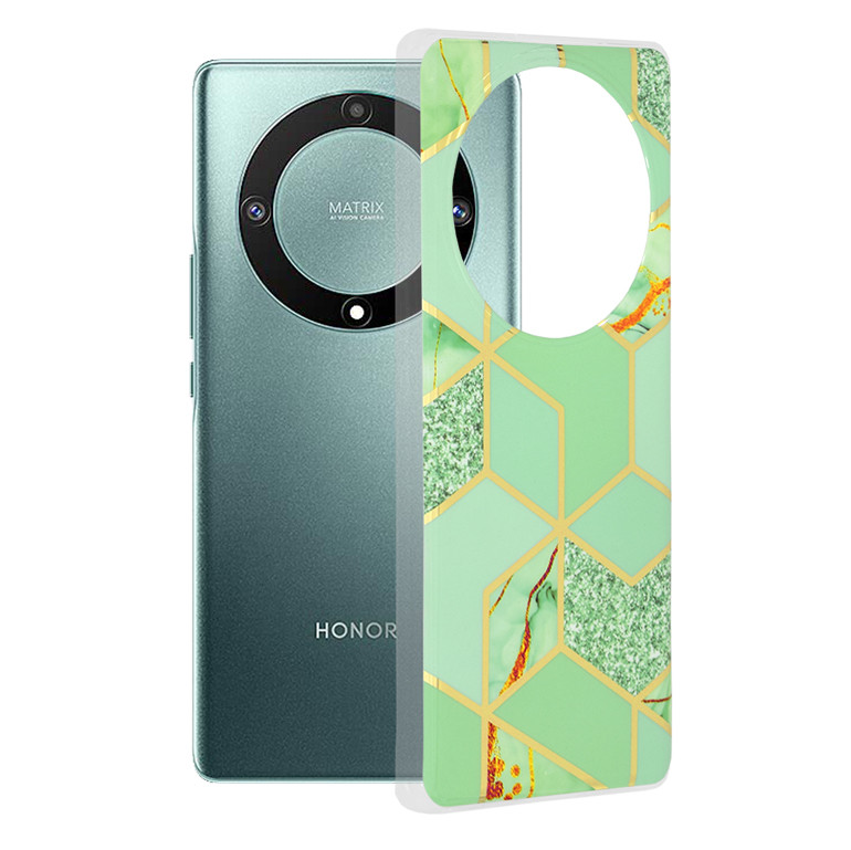 Husa Honor Magic5 Lite Marble Series, Techsuit - Green Hex