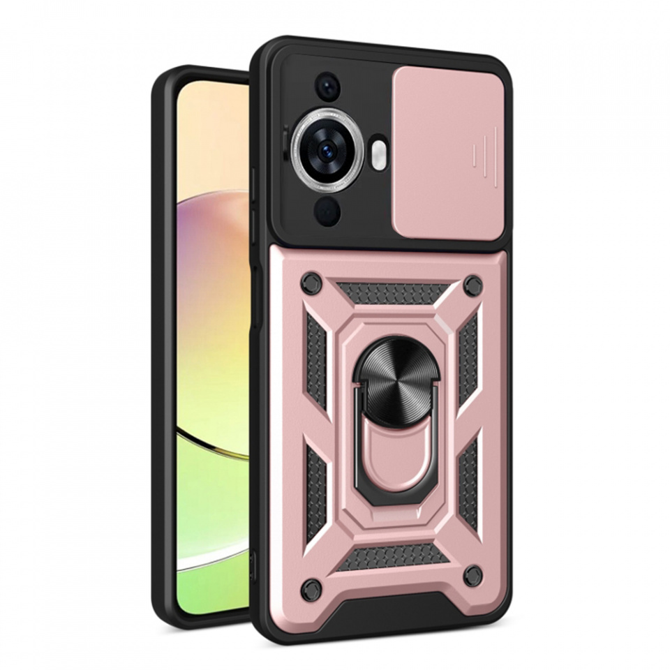 Husa Huawei nova 11 / nova 12s cu inel magnetic si protectie camera Skyddar CamShield - Rose Gold