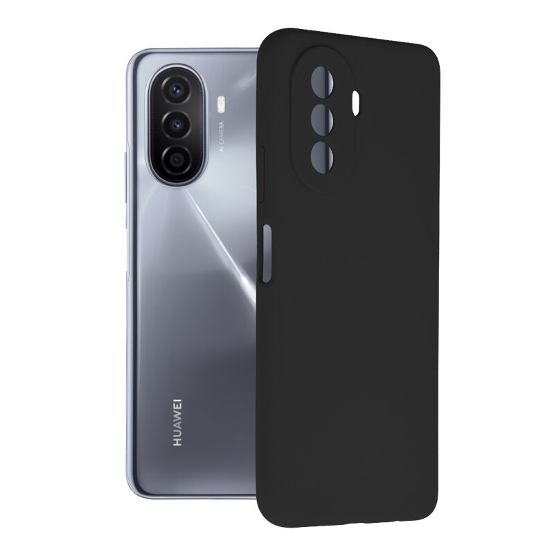 Husa Huawei Nova Y70 din silicon moale, Techsuit Soft Edge - Negru