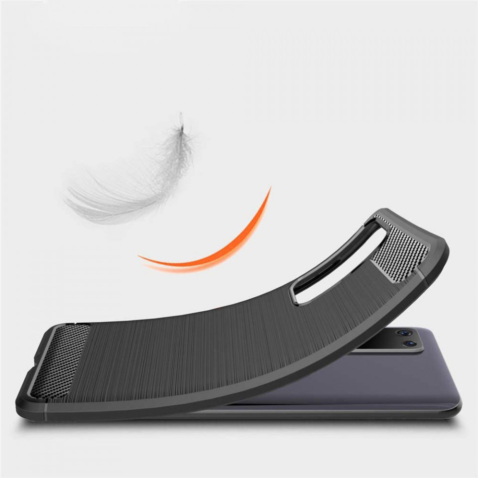Husa Huawei P40 Pro din silicon, Slim, cu textura Fibra Carbon - Negru - 2 | YEO