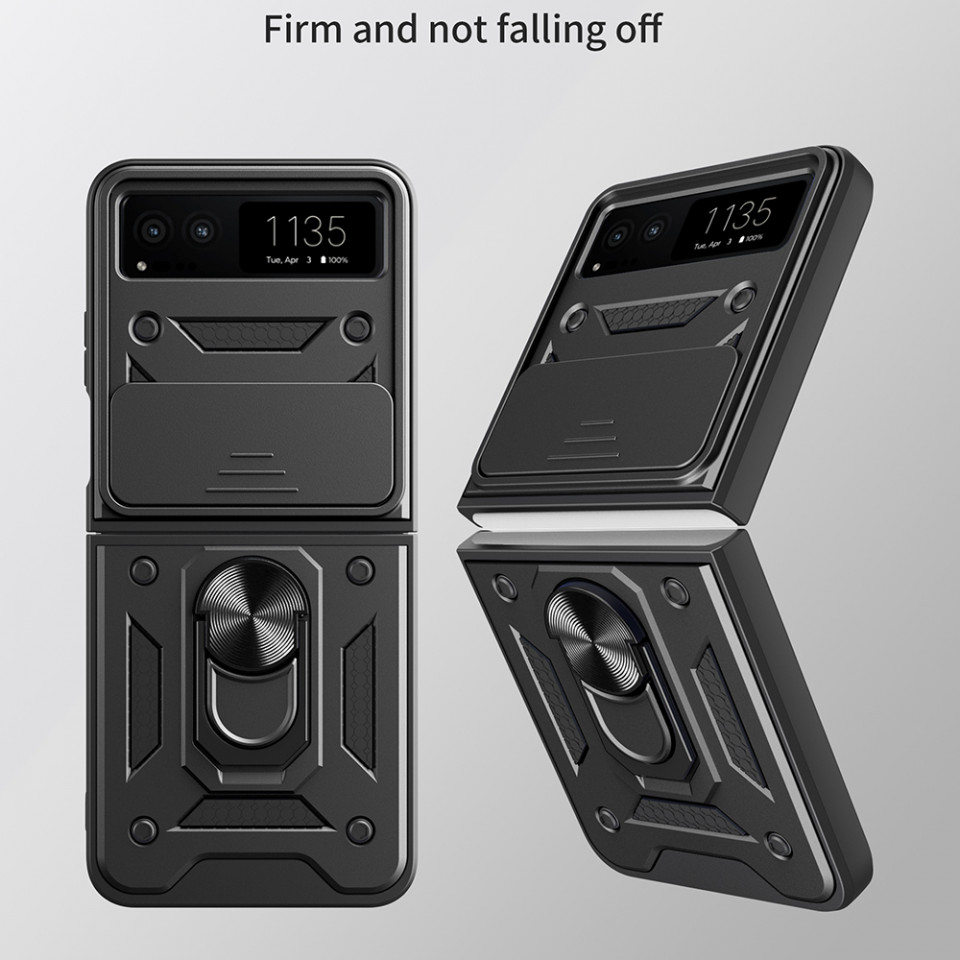 Husa Husa Motorola Razr 40 cu inel magnetic, Techsuit CamShield - Negru - 1 | YEO