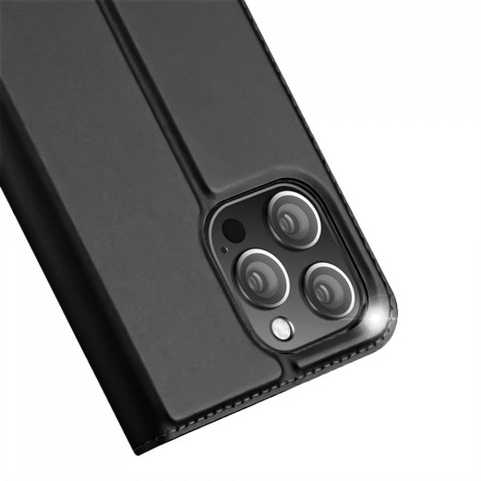 Husa iPhone 14 Pro tip carte, Skin Pro Dux Ducis - Negru - 3 | YEO