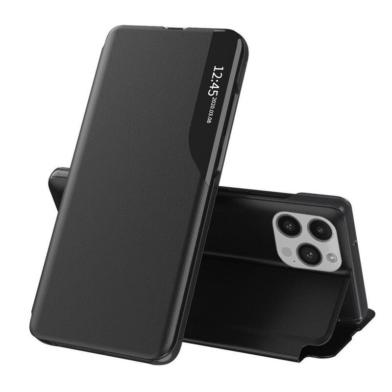 Husa iPhone 14 Pro tip carte, Techsuit eFold - Negru