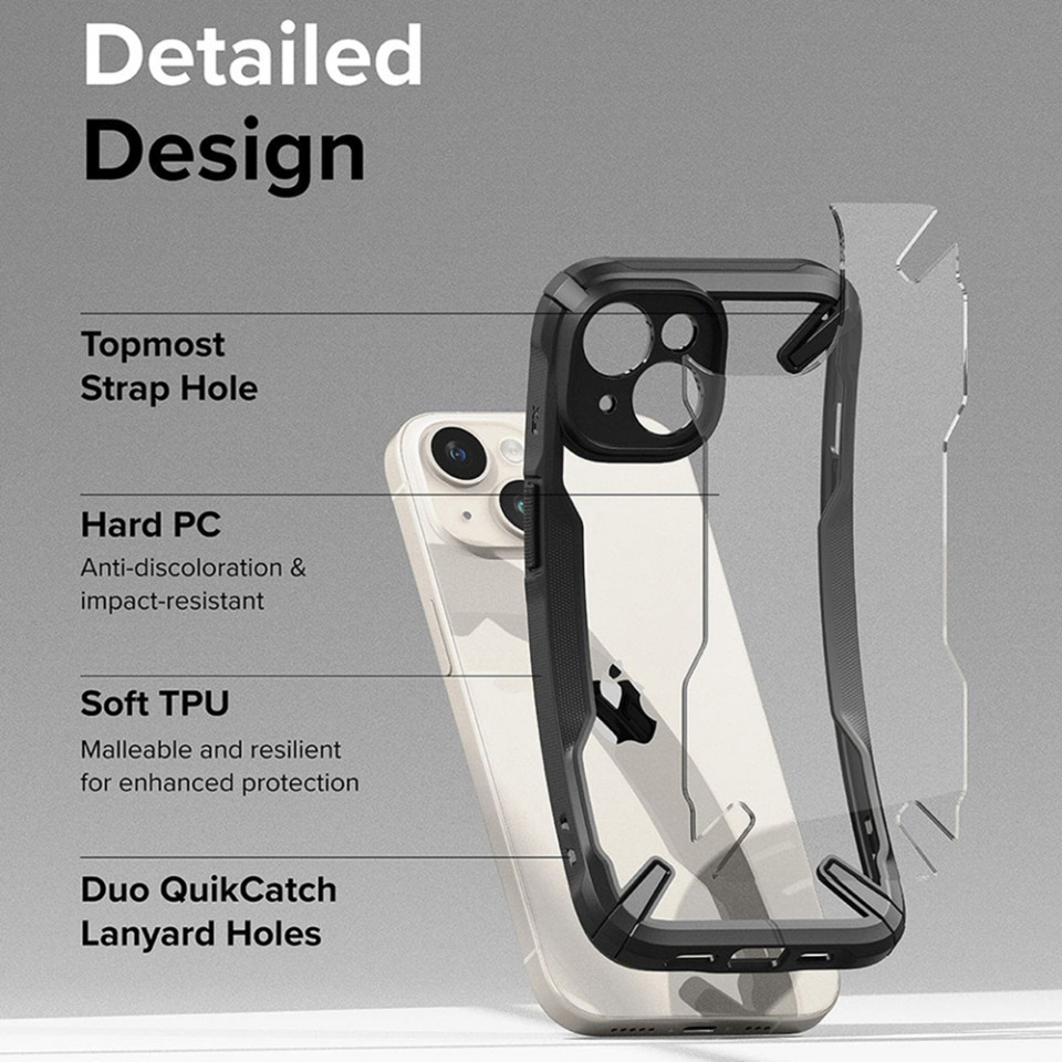 Husa iPhone 15 Plus, Ringke Fusion X - Negru - 4 | YEO