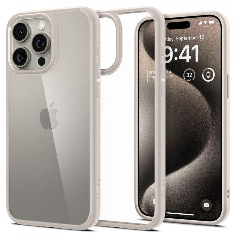 Husa iPhone 15 Pro, Ultra Hybrid Spigen - Natural