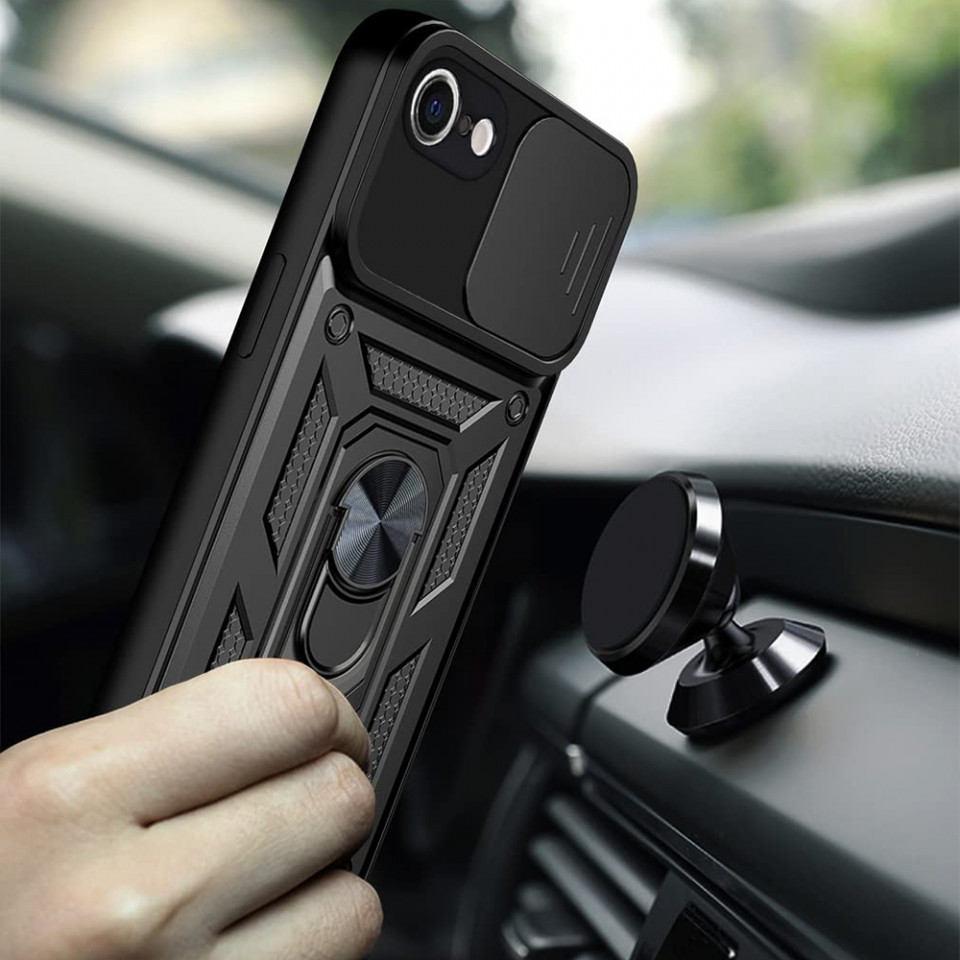 Husa iPhone 6/6s cu inel magnetic, Techsuit CamShield - Negru - 1 | YEO