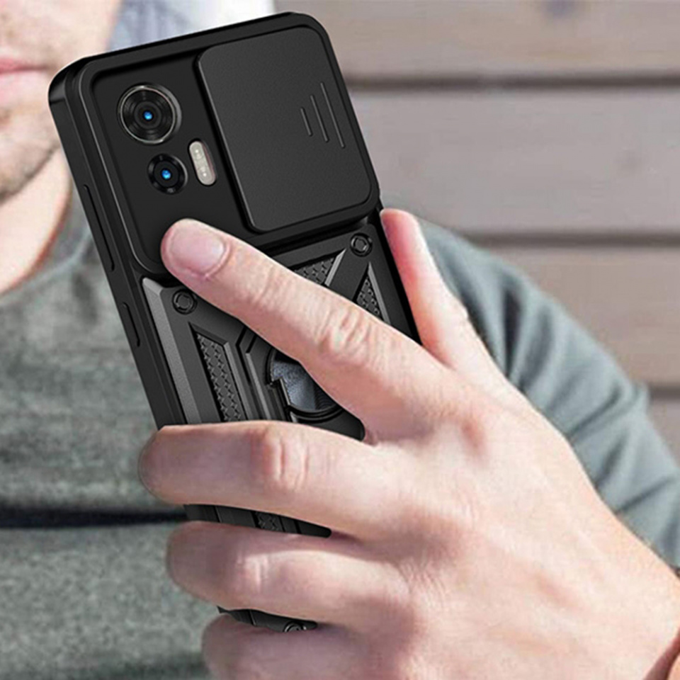 Husa Motorola Edge 30 Neo cu inel magnetic si protectie camera Skyddar CamShield - Mint - 3 | YEO