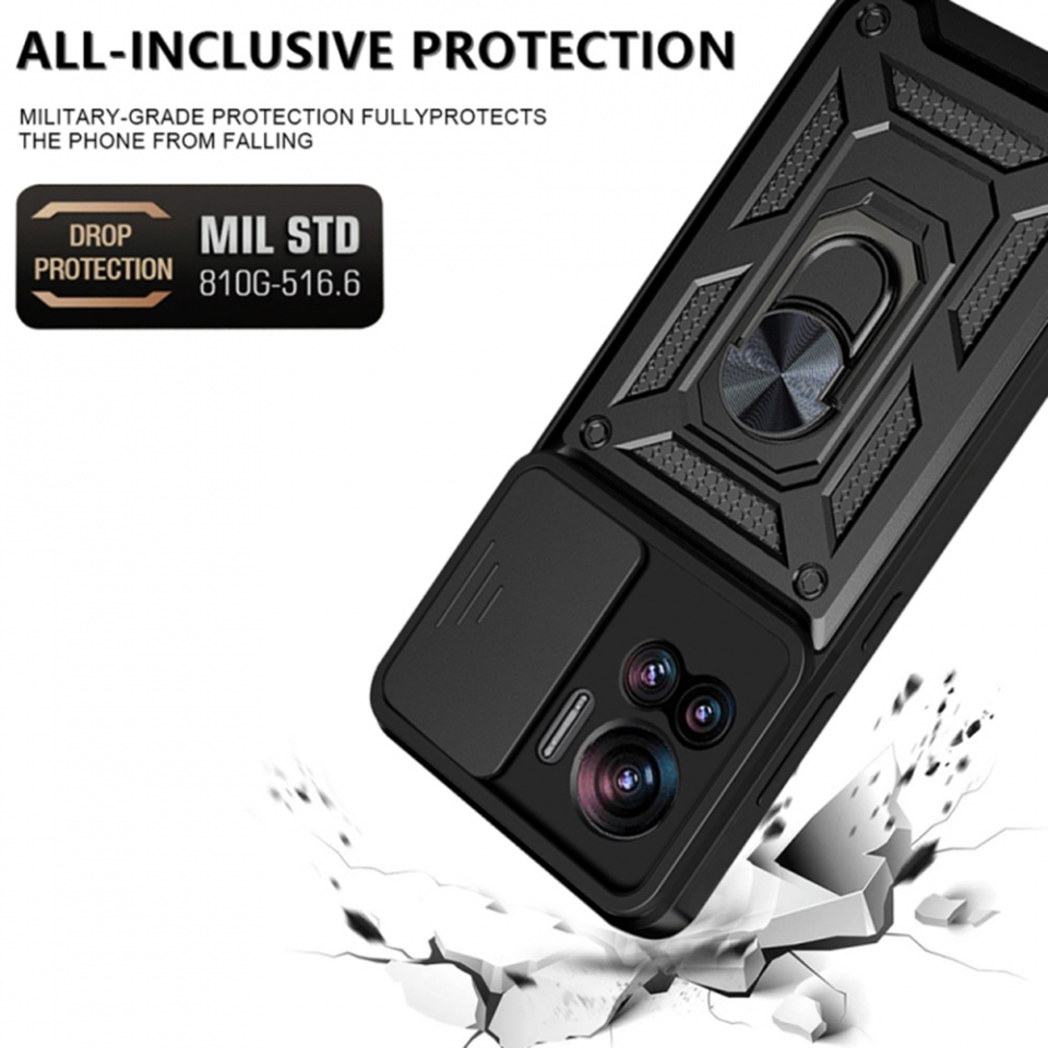 Husa Motorola Edge 30 Ultra cu inel magnetic si protectie camera Skyddar CamShield - Rose Gold - 1 | YEO