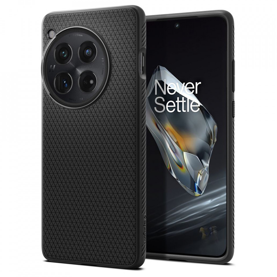 Husa OnePlus 12 flexibila, Spigen Liquid Air - Negru