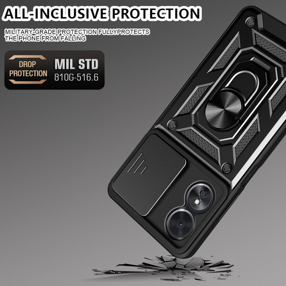 Husa Oppo A17 cu inel magnetic, Techsuit CamShield - Negru - 2 | YEO