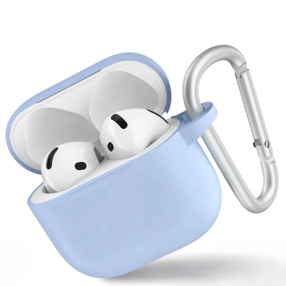 Husa pentru AirPods 4 din silicon moale, Blueo Liquid Silicone, Bleu