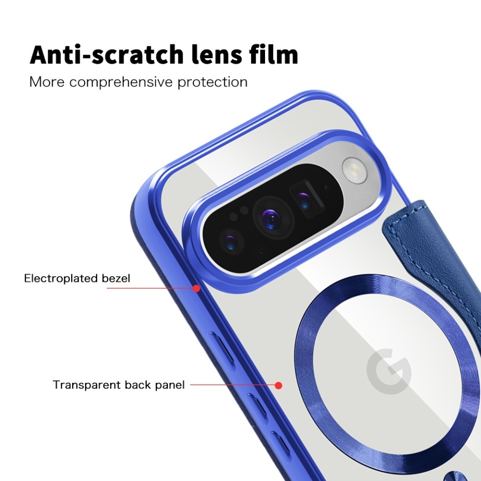 Husa pentru Google Pixel 10 / Pixel 10 Pro tip carte, SKYDDAR INOVATION, SmartMag Book, Magsafe, RFiD, Suport Carduri, set cu sticker, Albastru - 2 | YEO