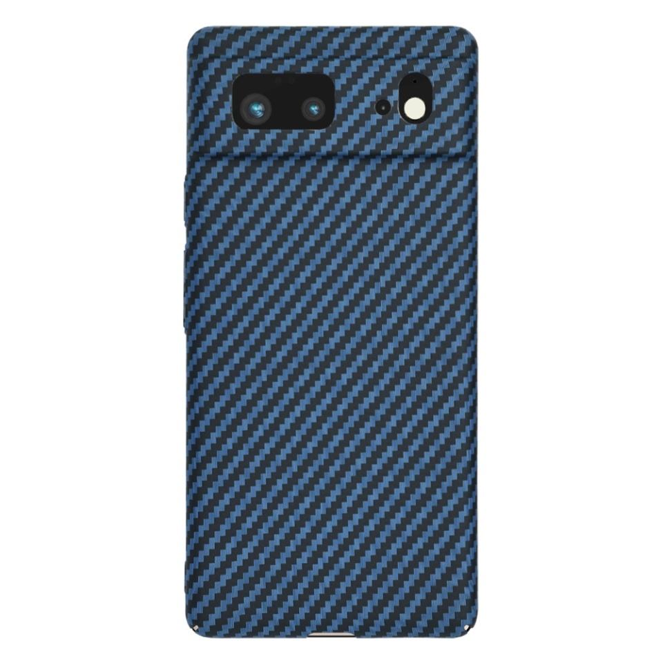 Husa pentru Google Pixel 6, SKYDDAR INNOVATION, textura carbon, Carbonite FiberShell, set cu sticker, Cyan, - 2 | YEO