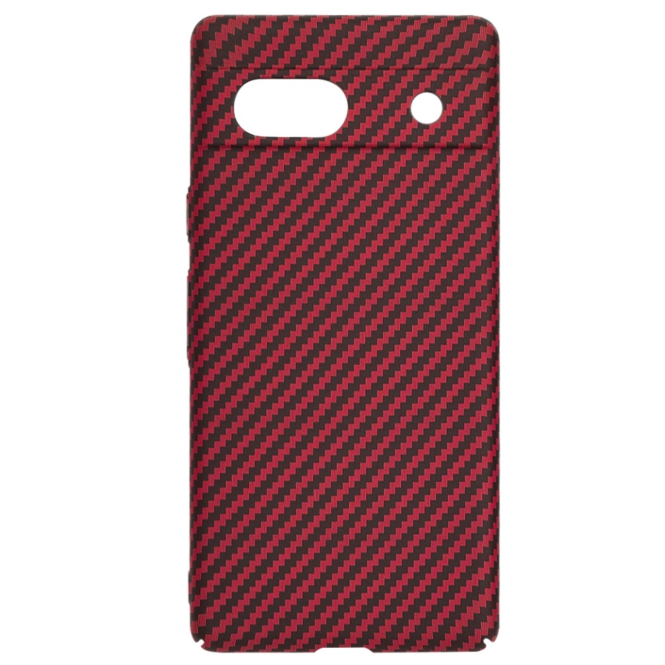 Husa pentru Google Pixel 7a, Finisaj Premium cu Textura de Carbon, Design Elegant, SKDR CarbonFlex - Rosu - 3 | YEO