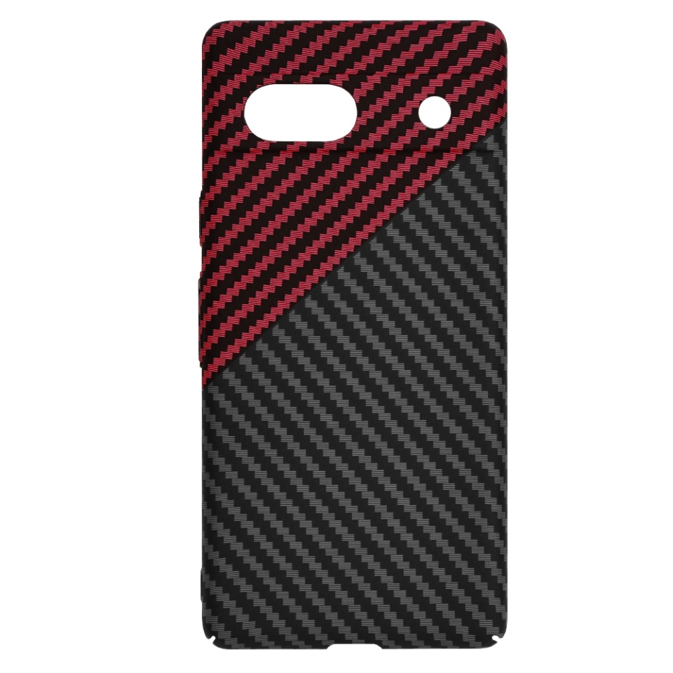 Husa pentru Google Pixel 7a, Finisaj Premium cu Textura de Carbon, Design Elegant, SKDR CarbonFlex - Rosu inchis - 3 | YEO
