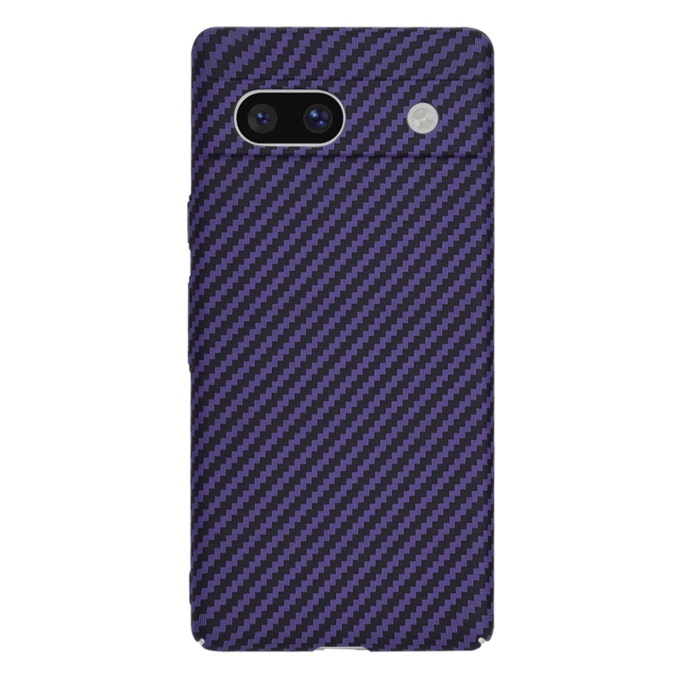 Husa pentru Google Pixel 7a, SKYDDAR INNOVATION, textura carbon, Carbonite FiberShell, set cu sticker, Mov, - 2 | YEO