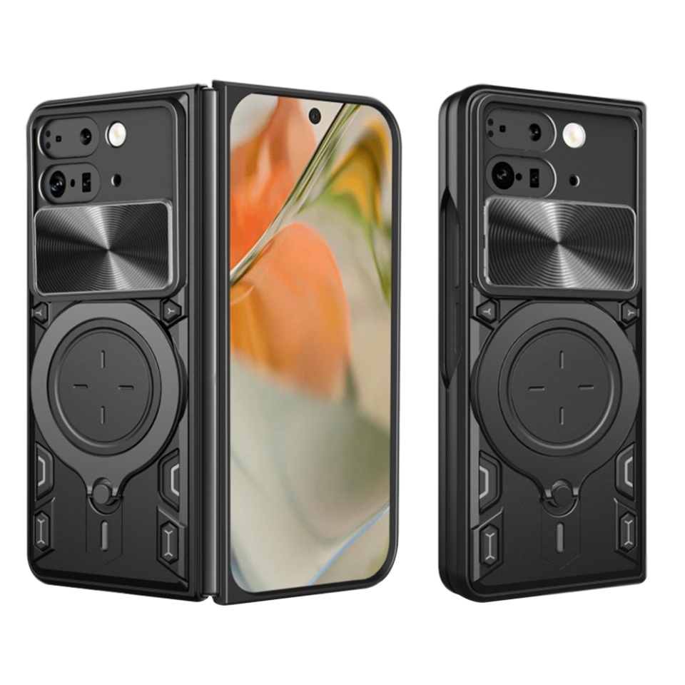 Husa pentru Google Pixel 9 Pro Fold, SKYDDAR INNOVATION, CamGuard Pro, Inel Magnetic, Protectie Camera, set cu sticker, Negru