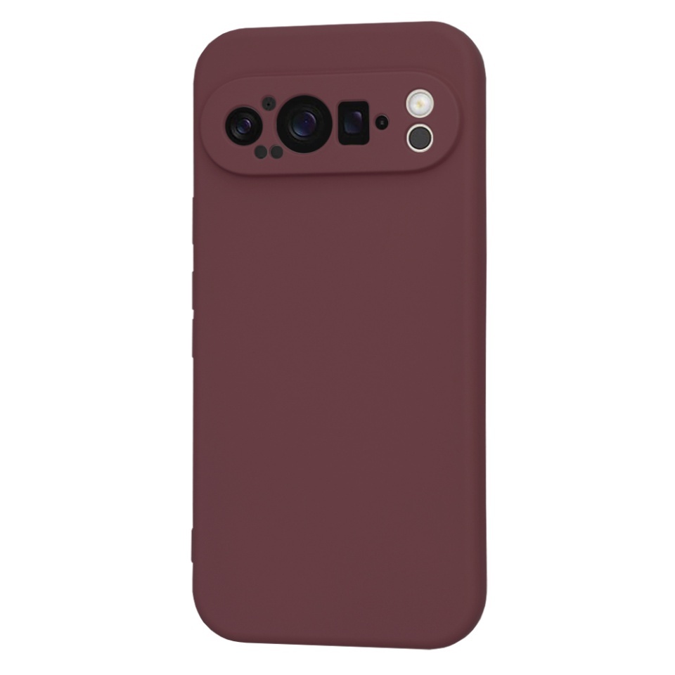 Husa pentru Google Pixel 9 Pro, SKYDDAR INNOVATION, din Silicon Catifelat, SoftElegance, set cu sticker, Bordo - 2 | YEO