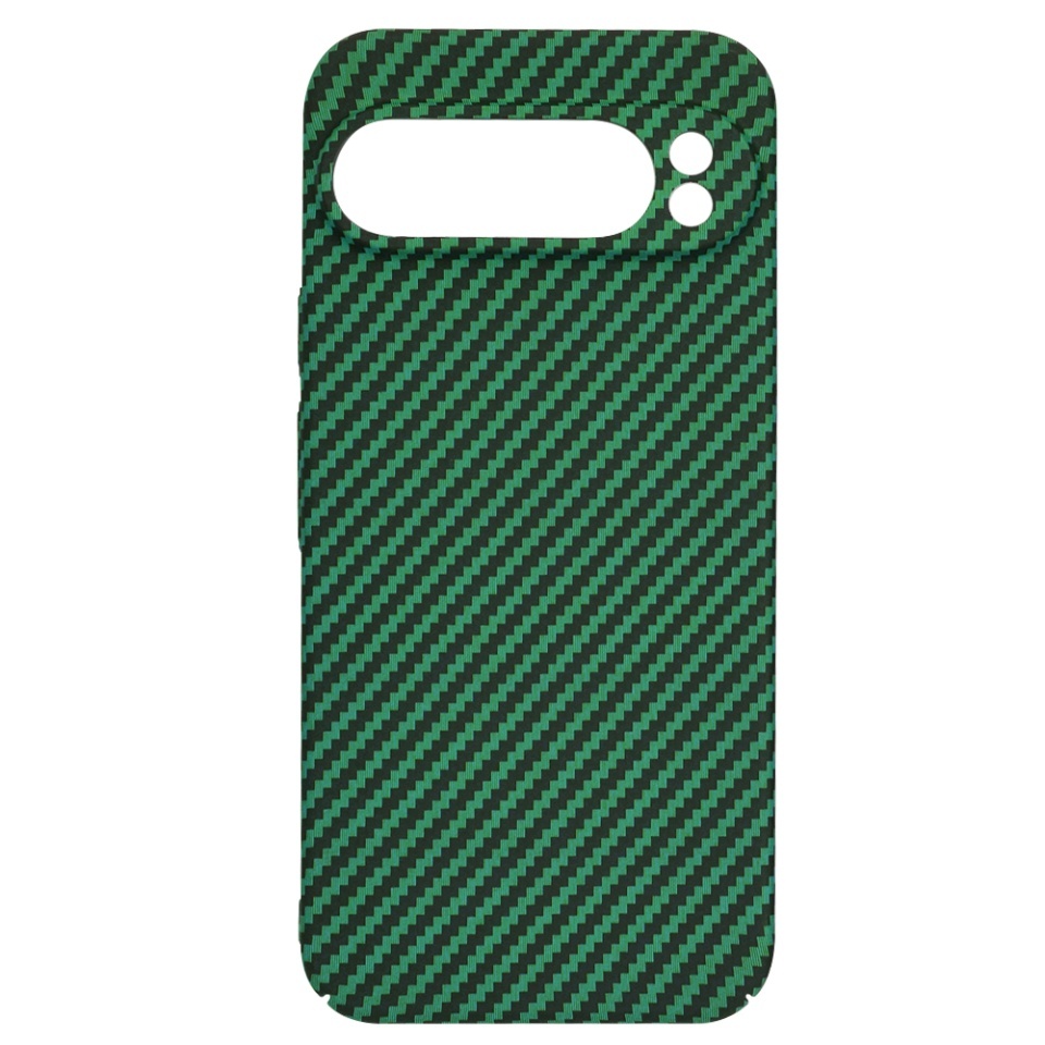 Husa pentru Google Pixel 9 Pro, SKYDDAR INNOVATION, textura carbon, Carbonite FiberShell, set cu sticker, Verde, - 3 | YEO