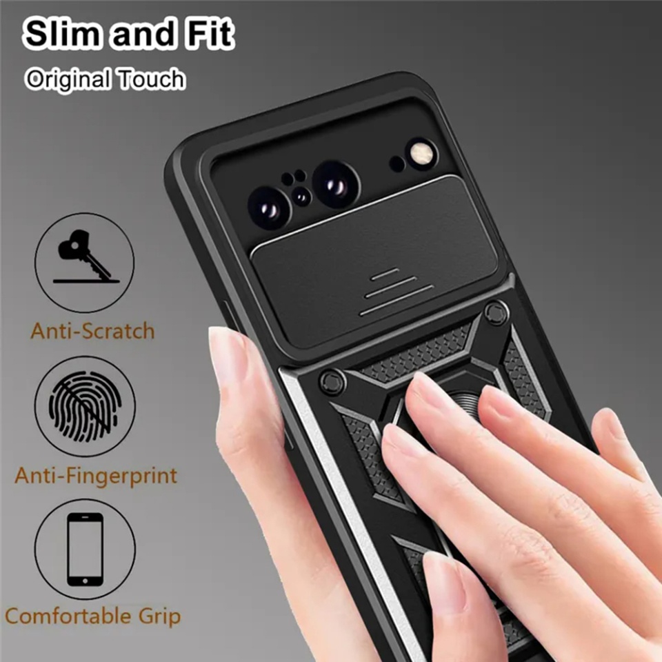 Husa pentru Google Pixel 9 Pro XL cu inel magnetic si protectie camera Skyddar CamShield - Albastru - 3 | YEO
