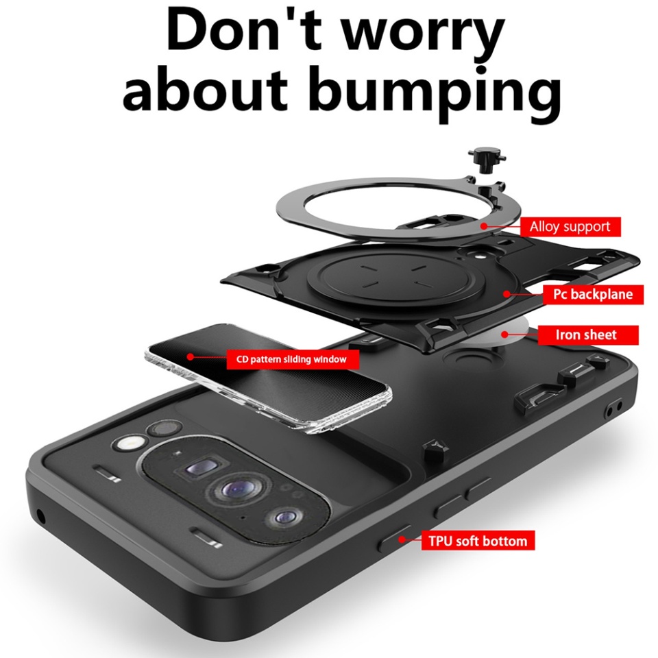 Husa pentru Google Pixel 9 Pro XL, SKYDDAR INNOVATION, CamGuard Pro, Inel Magnetic, Protectie Camera, set cu sticker, Mov - 1 | YEO