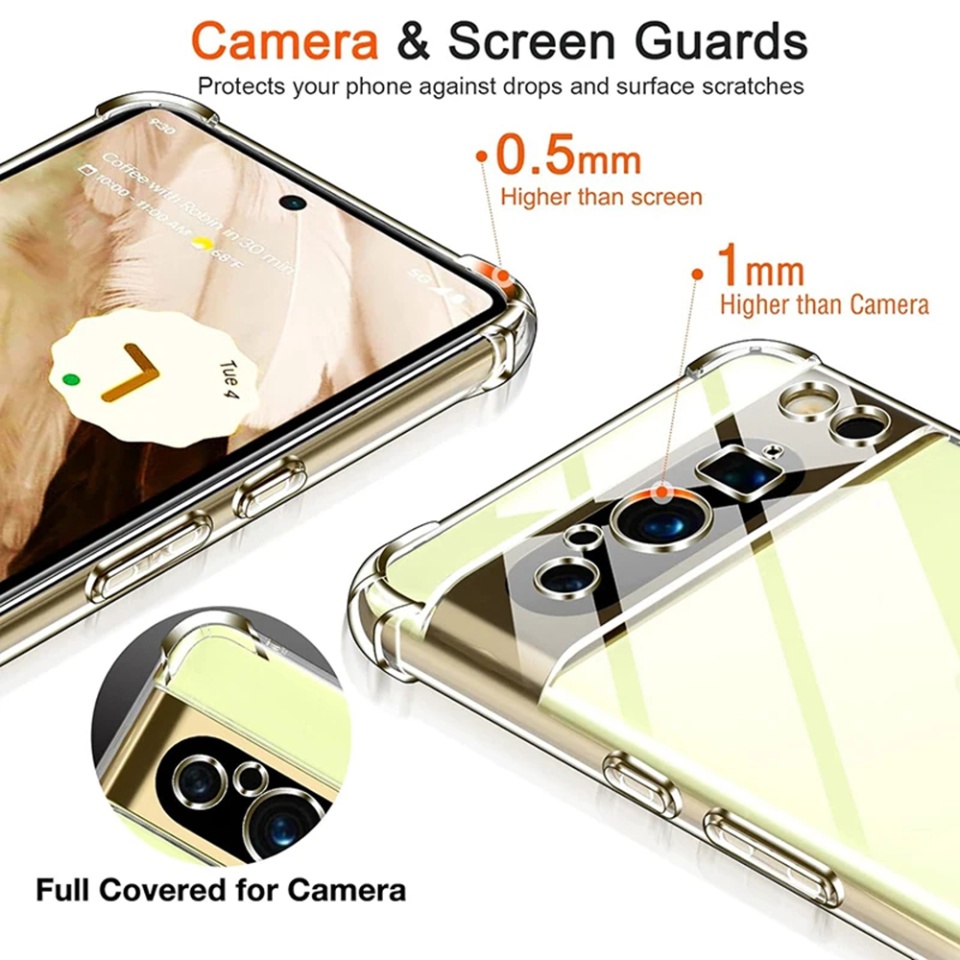 Husa pentru Google Pixel 9 Pro XL , SKYDDAR INNOVATION, Shockproof Clear din Silicon Slim, Transparenta, set cu sticker - 3 | YEO
