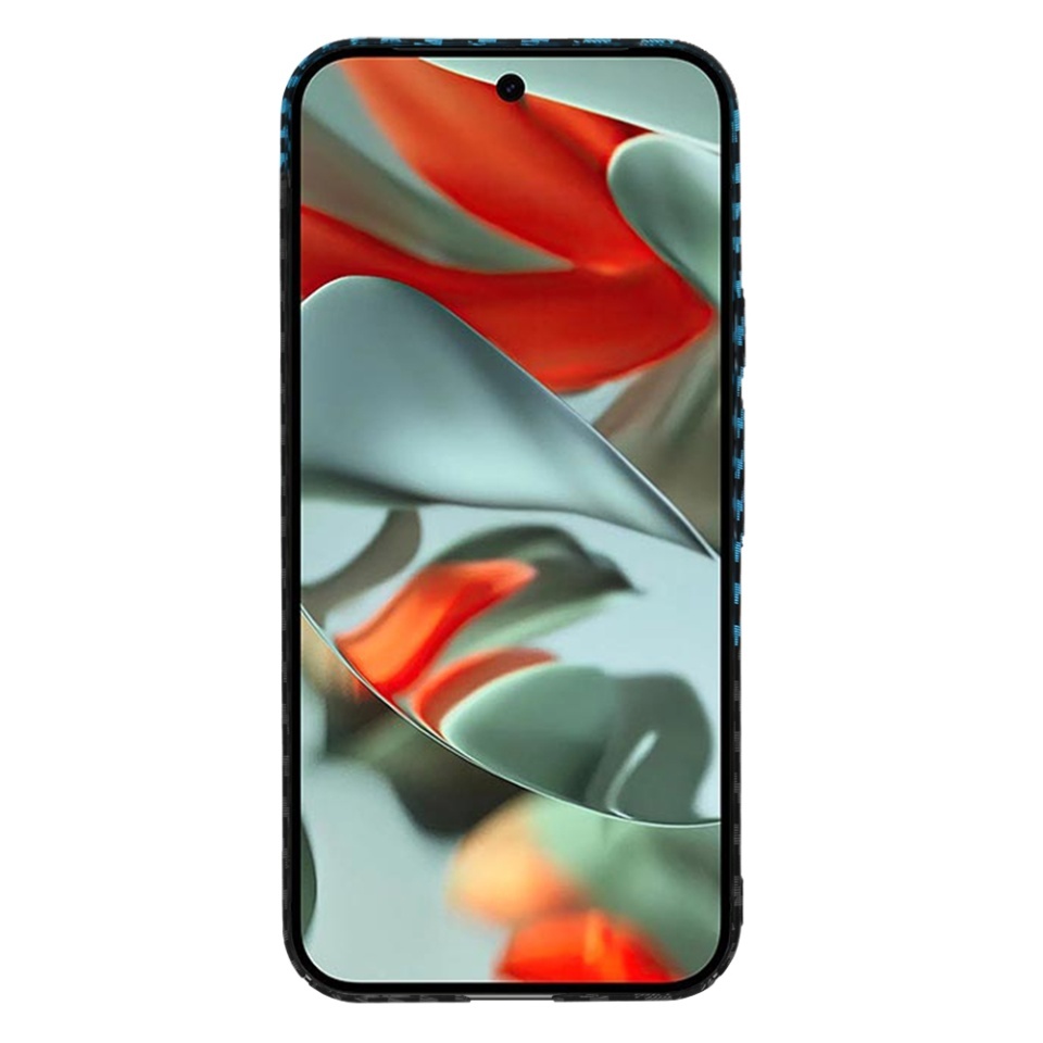 Husa pentru Google Pixel 9 Pro XL, SKYDDAR INNOVATION, textura carbon, Carbonite FiberShell, set cu sticker, Bleu, - 1 | YEO