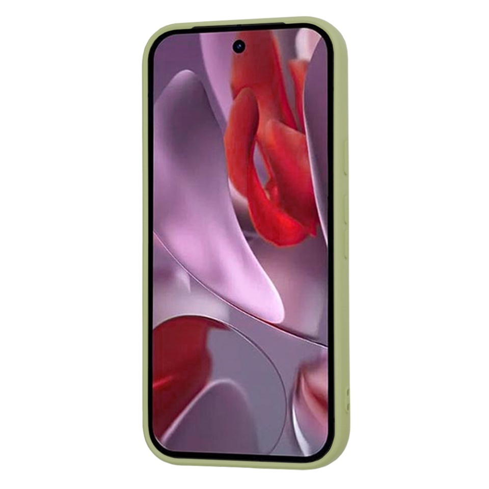 Husa pentru Google Pixel 9a, SKYDDAR INNOVATION, din Silicon Catifelat, SoftElegance, set cu sticker, Verde - 1 | YEO