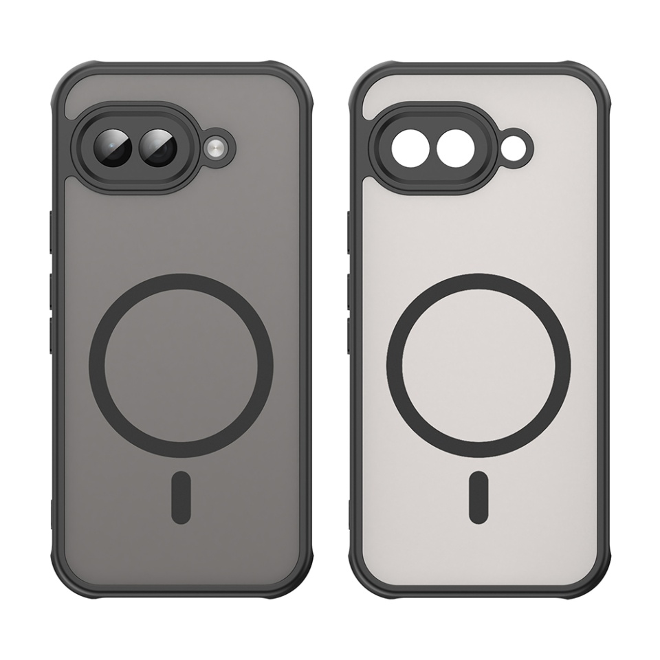 Husa pentru Google Pixel 9a, SKYDDAR INNOVATION, HaloFrost MagSafe II, Antisoc, set cu sticker, Negru - 1 | YEO