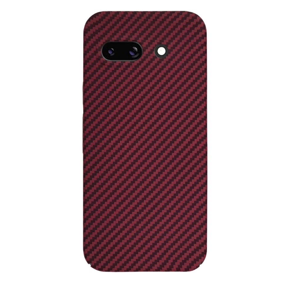 Husa pentru Google Pixel 9a, SKYDDAR INNOVATION, textura carbon, Carbonite FiberShell, set cu sticker, Rosu, - 2 | YEO