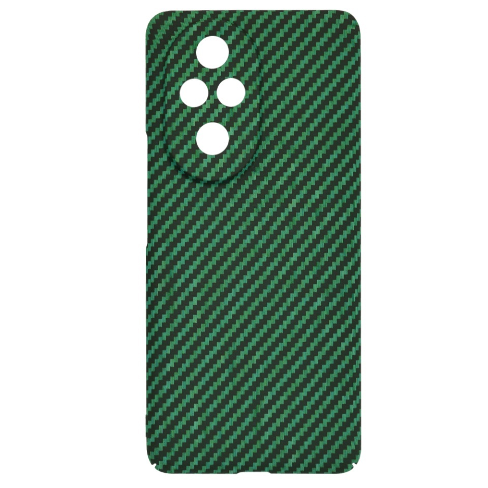 Husa pentru Honor 200 Pro, SKYDDAR INNOVATION, textura carbon, Carbonite FiberShell, set cu sticker, Verde, - 3 | YEO