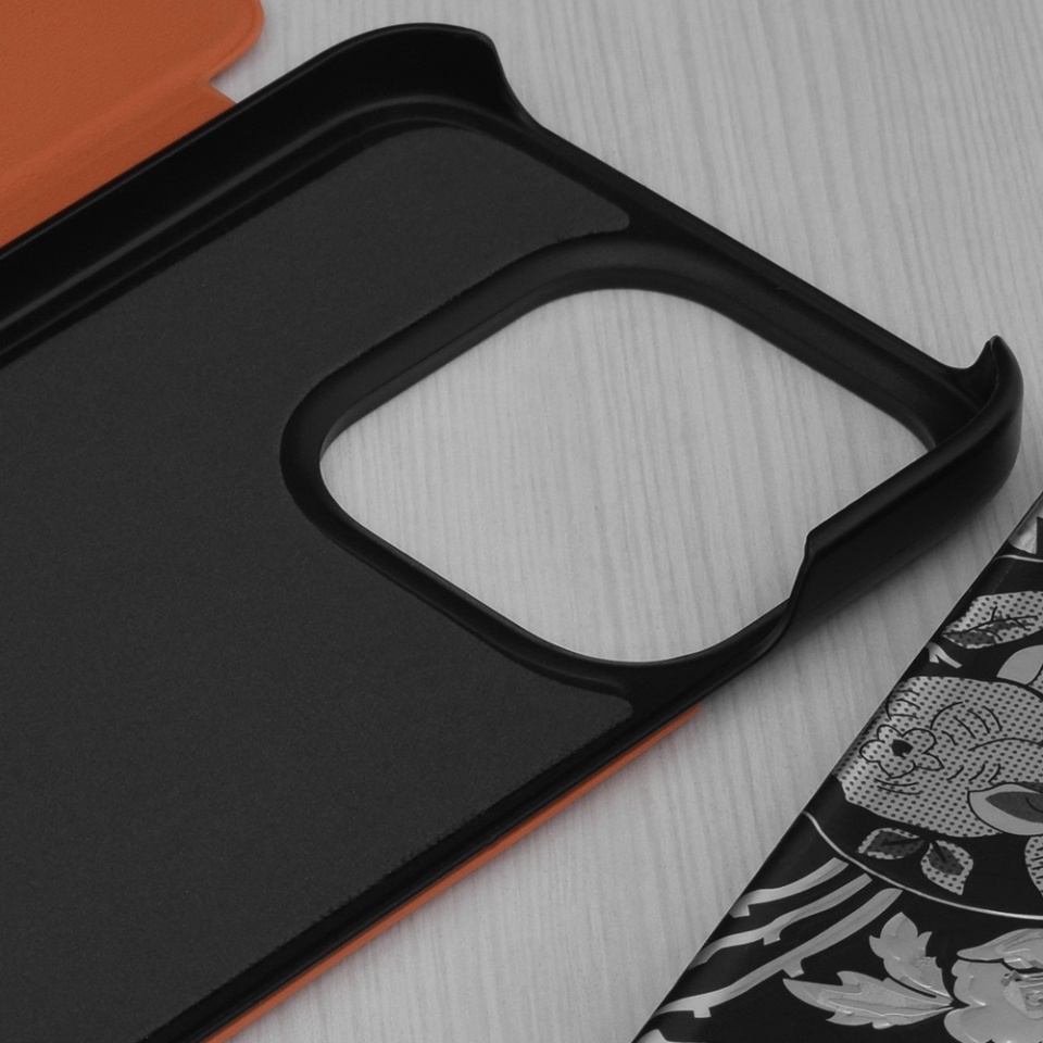 Husa pentru Honor 400 Lite, SKYDDAR INNOVATION, eFold, tip carte, set cu sticker, Portocaliu - 2 | YEO