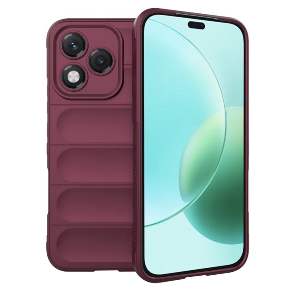 Husa pentru Honor 400 Lite, SKYDDAR INNOVATION, Magic Shield, din Silicon Mat, set cu sticker, Bordo