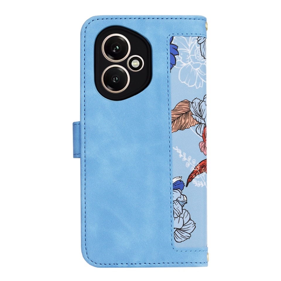 Husa pentru Honor 400, SKYDDAR INNOVATION, Flipcraft din Piele Ecologică, Stand Integrat, Buzunare pentru Carduri, set cu sticker, Bleu - 2 | YEO