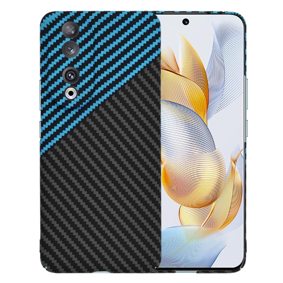Husa pentru Honor 90, Finisaj Premium cu Textura de Carbon, Design Elegant, SKDR CarbonFlex - Bleu