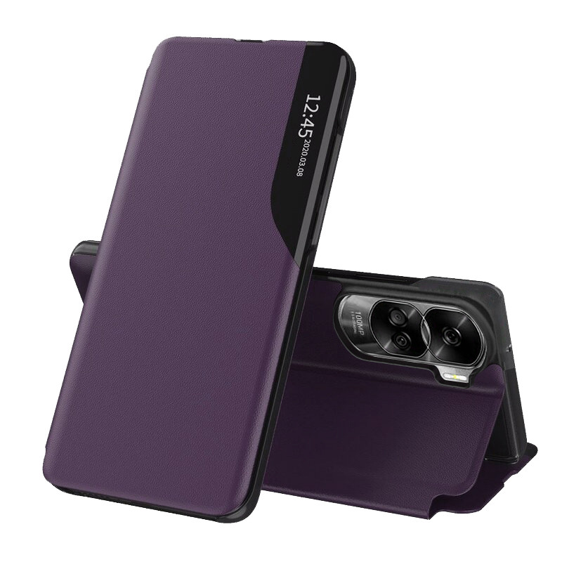 Husa pentru Honor 90 Lite tip carte, Skyddar Eco View Leather - Mov