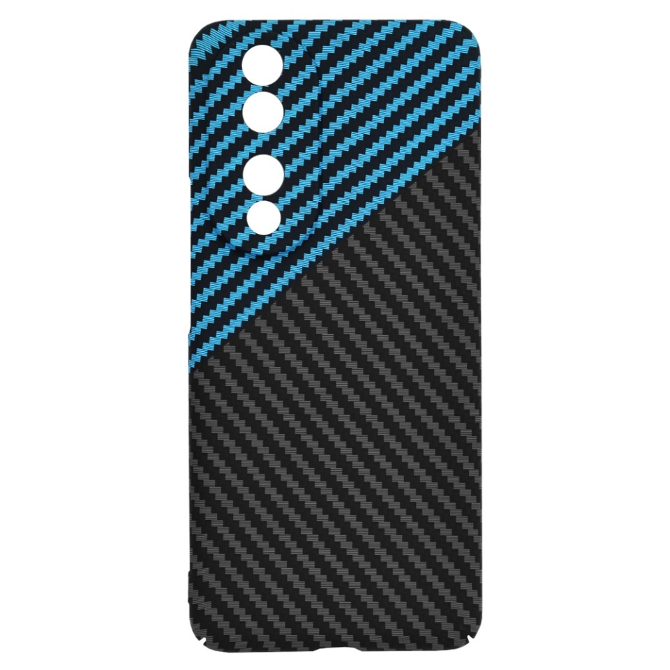 Husa pentru Honor 90, SKYDDAR INNOVATION, textura carbon, Carbonite FiberShell, set cu sticker, Bleu, - 3 | YEO