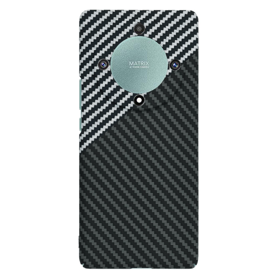 Husa pentru Honor Magic5 Lite, Finisaj Premium cu Textura de Carbon, Design Elegant, SKDR CarbonFlex - Gri - 1 | YEO