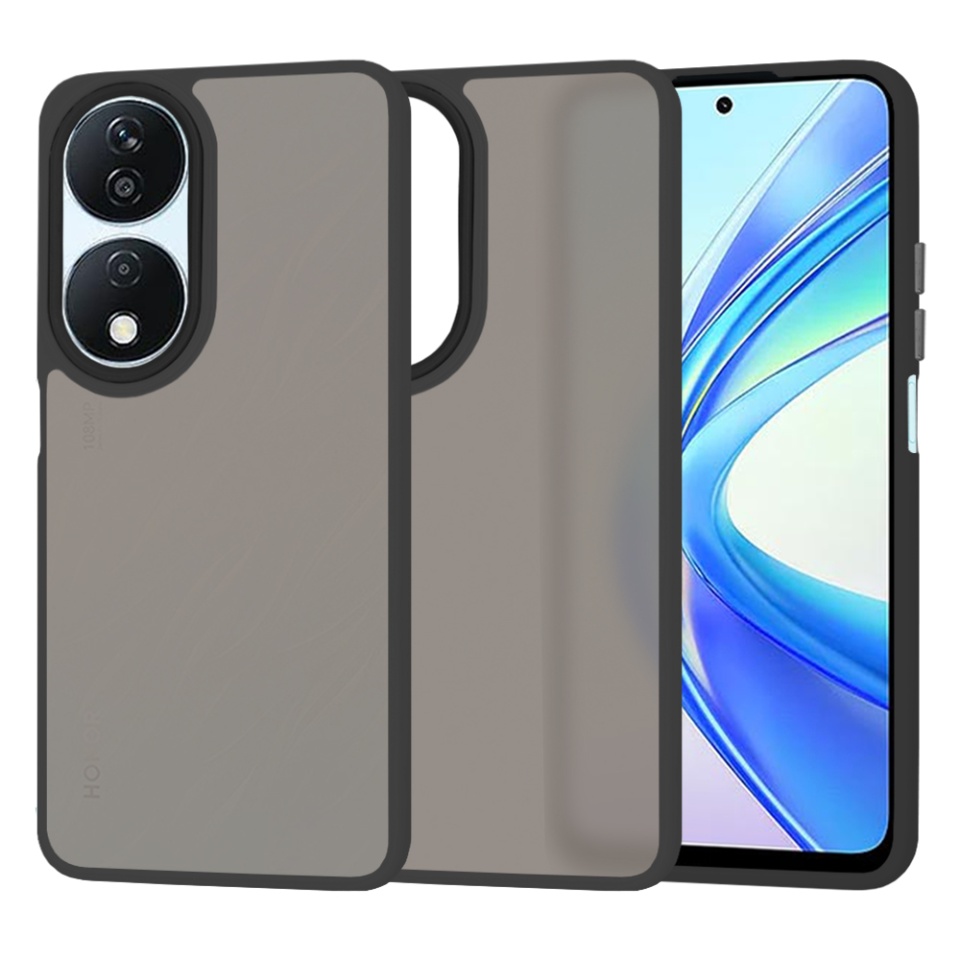Husa pentru Honor X7b / 90 Smart / X7b 5G, ce Absoarbe Cele mai Aspre Socuri, Skyddar Frosted - Negru
