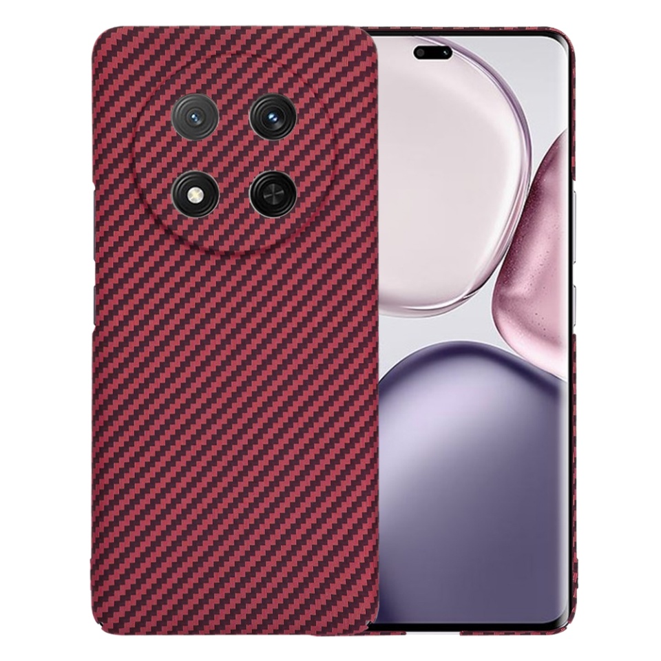 Husa pentru Honor X9c / Magic7 Lite, SKYDDAR INNOVATION, textura carbon, Carbonite FiberShell, Rosu, set cu sticker