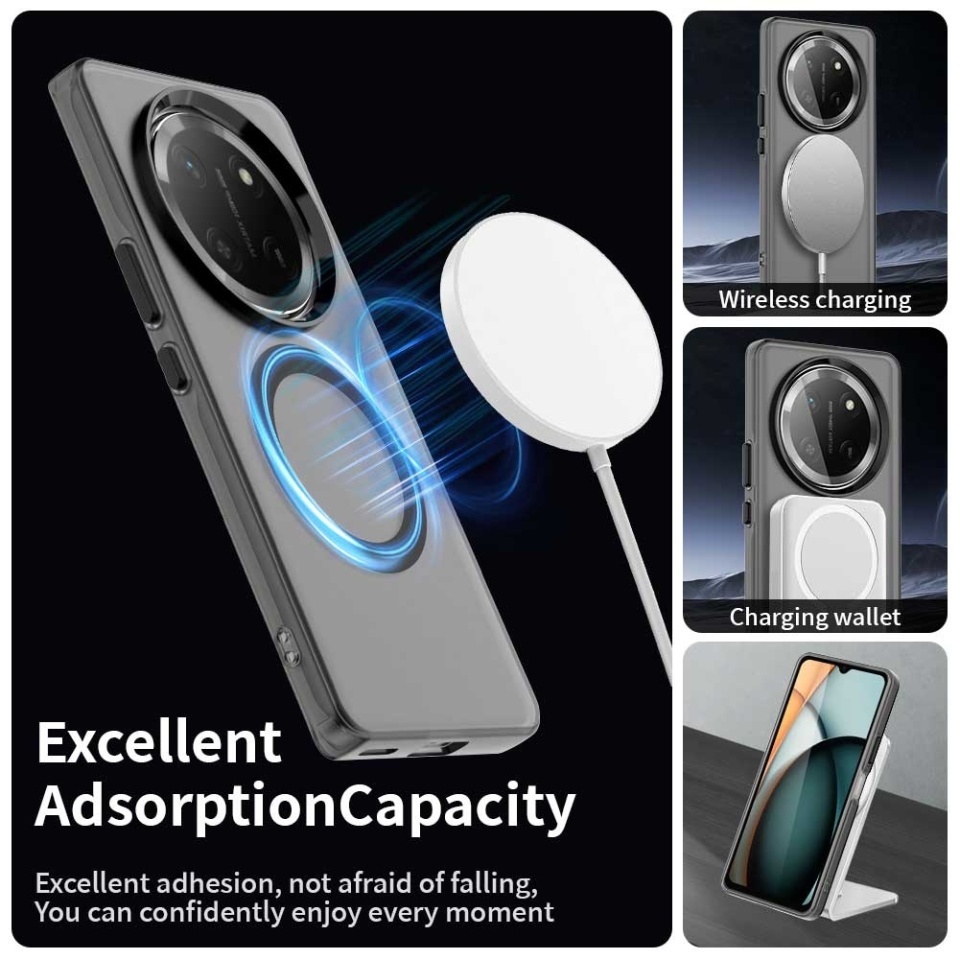 Husa pentru Honor X9c / Magic7 Lite, SKYDDAR INOVATION, CandyCase, Magsafe, set cu sticker, Negru - 2 | YEO