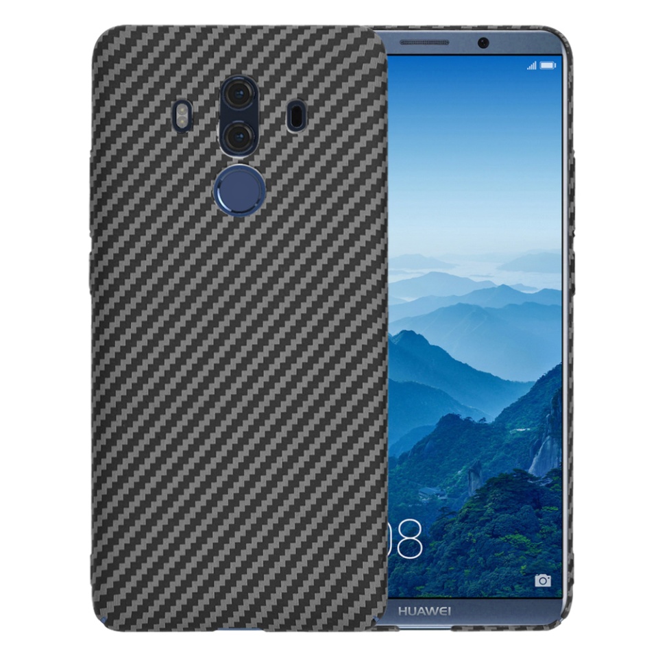 Husa pentru Huawei Mate 10 Pro, Finisaj Premium cu Textura de Carbon, Design Elegant, SKDR CarbonFlex - Negru