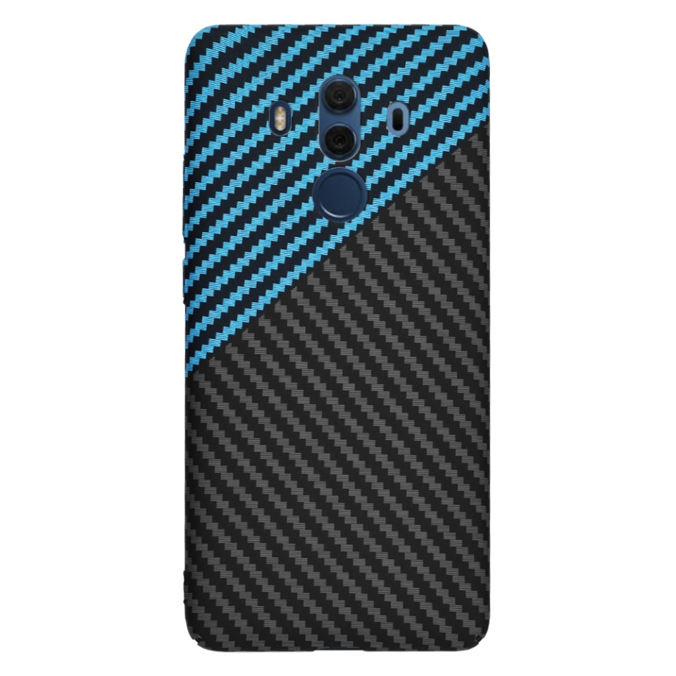 Husa pentru Huawei Mate 10 Pro, Finisaj Premium cu Textura de Carbon, Design Elegant, SKDR CarbonFlex - Bleu - 2 | YEO
