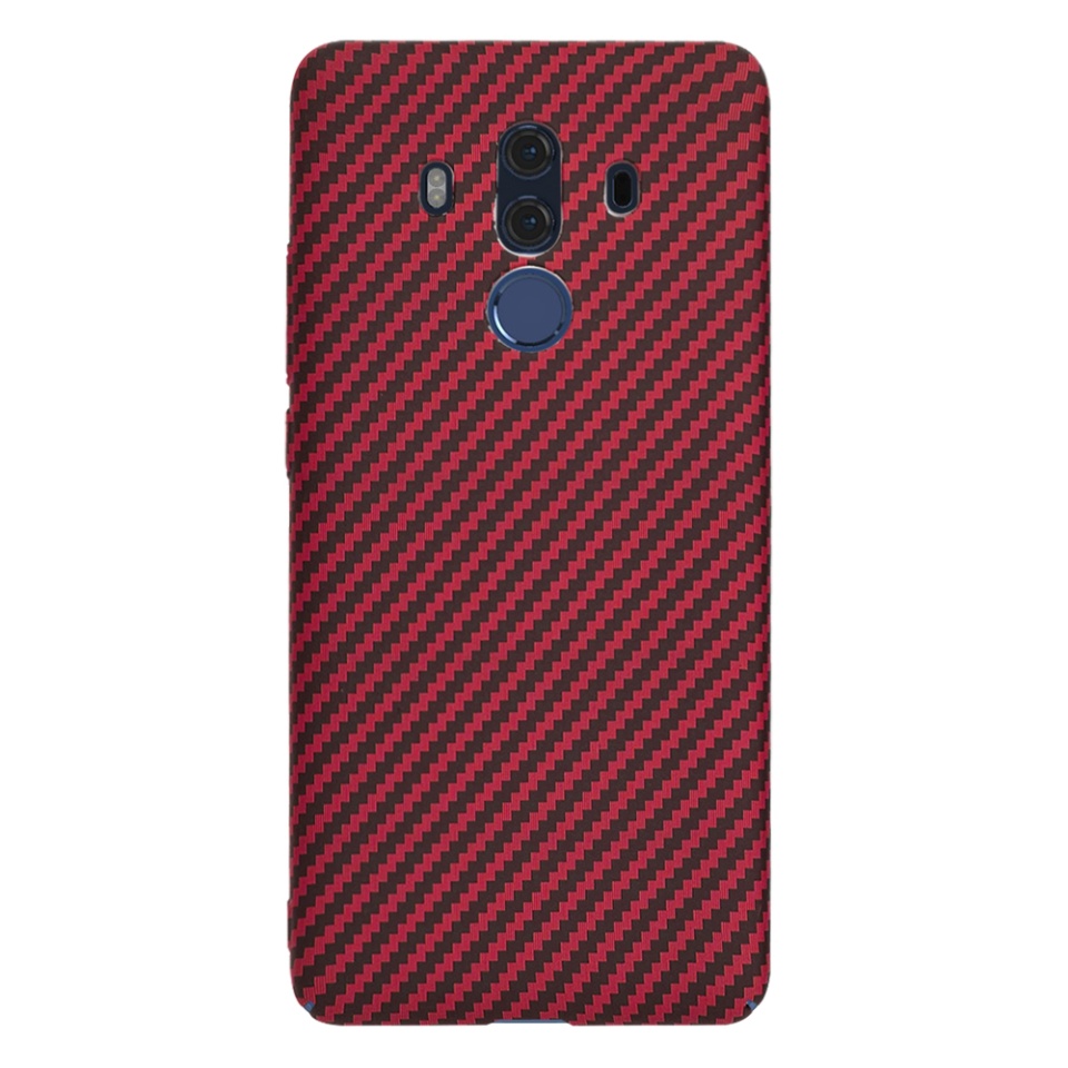 Husa pentru Huawei Mate 10 Pro, Finisaj Premium cu Textura de Carbon, Design Elegant, SKDR CarbonFlex - Rosu - 2 | YEO