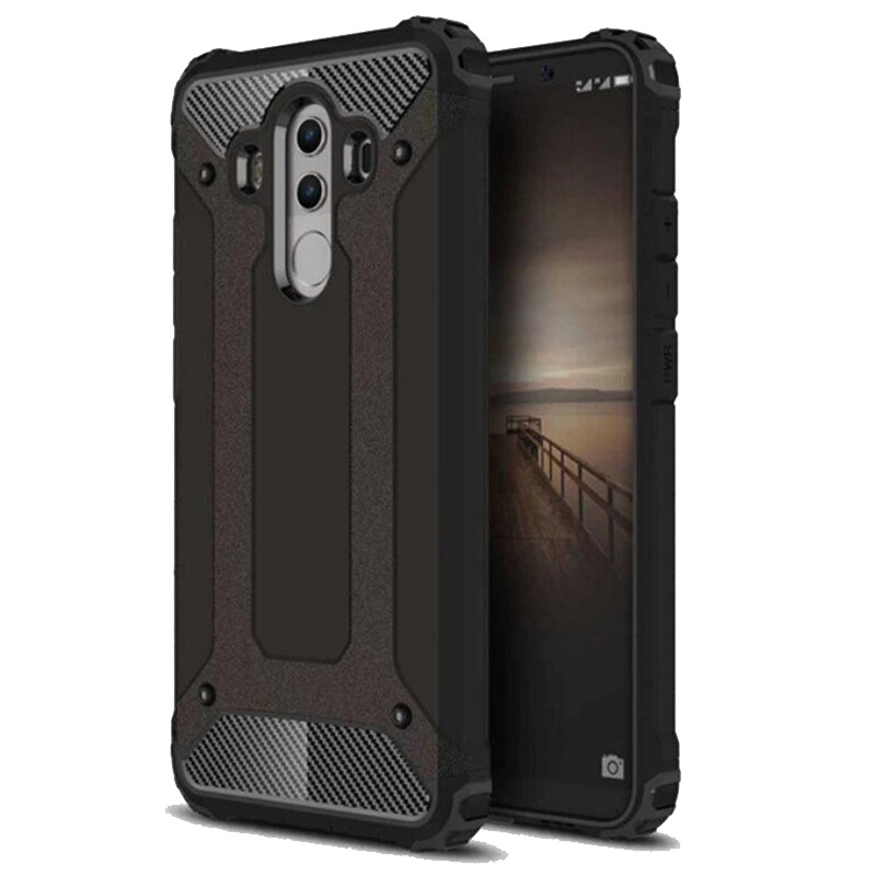 Husa pentru Huawei Mate 10 Pro, SKYDDAR INNOVATION, Hybrid Armor, din Plastic Dur, Margini Cauciucate, Antisoc, set cu sticker, Negru